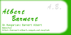 albert barnert business card